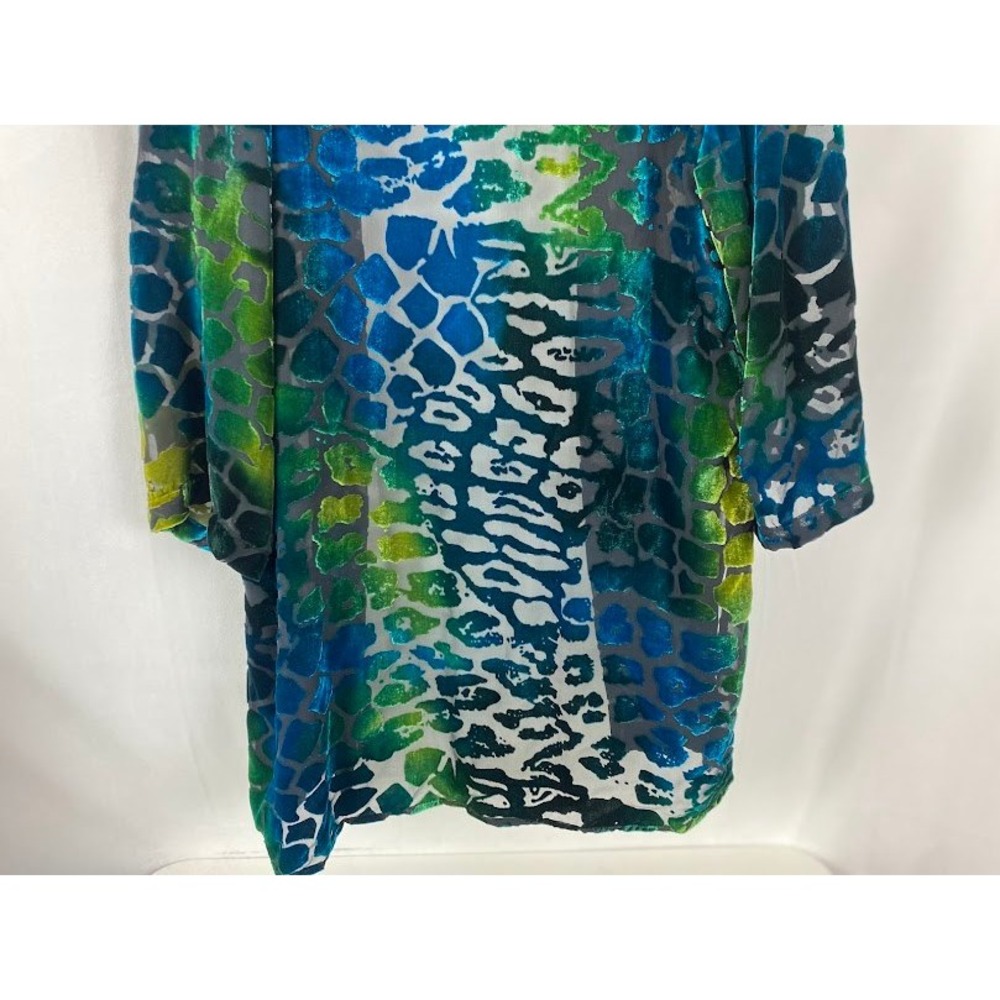 Draper's & Damons Burnout Velvet‎  Boho Chic Abstract Long Sleeve KimomoL - Picture 13 of 16